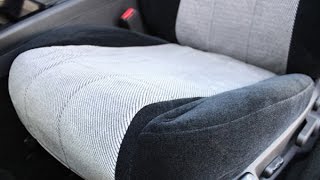 CalTrend Custom Seat Covers Front Row Installation on Toyota Highlander [upl. by Aisyat]