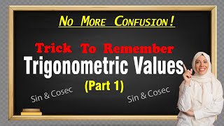 No More Confusion Trick To Remember Trigonometric Values [upl. by Wilcox212]