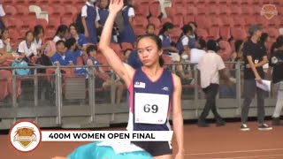 400m Women Open Final  83rd SINGAPORE OPEN Track And Field Championships 2023 [upl. by Lladnew168]