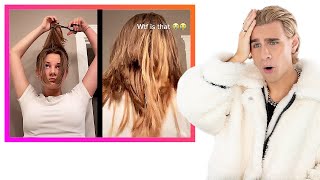 Hairdresser Reacts To The Worst TikTok Haircut Fails Ever [upl. by Post]