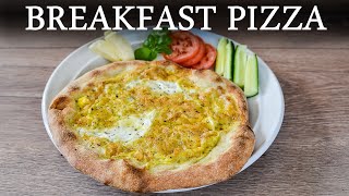 How To Make Breakfast Pizza With Eggs On The Unicook Pizza Stone  Easy Breakfast Pizza Recipe [upl. by Erreit]