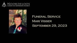 Mari Visser Funeral Service  September 29 2023 [upl. by Allerim]