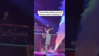 Mic isn’t working on stage KaranAujla Reaction While performing at Concert [upl. by Sualokin]