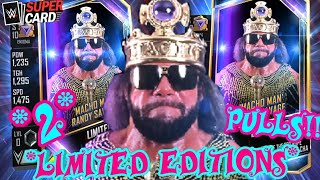 OMG CRAZY MACHO MAN LIMITED EDITION BROKEN PACK OPENING WITH 2 MASSIVE PULLS WWE SuperCard [upl. by Roer]