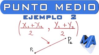 Punto medio entre dos puntos  Ejemplo 2 [upl. by Martie21]