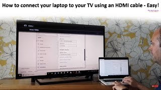 How to connect your laptop to your TV using an HDMI cable  Easy [upl. by Samled594]