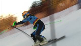 Magdalena Fjaellstroem speeding her way to victory  Innsbruck 2012 Womens Super Combined [upl. by Ikey]