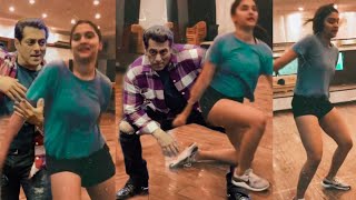 Saiee Manjrekar and Salman Khan Cutest Dance on Awara Song What a Lovely Performance [upl. by Nonarb]