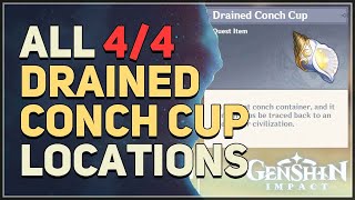 All 4 Drained Conch Cup Locations Genshin Impact [upl. by Atiuqal]