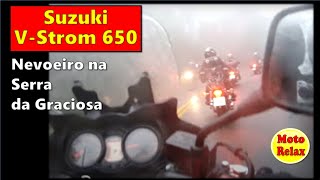 Suzuki V Strom 650 2010  Estrada da Graciosa com nevoeiro e chuva [upl. by Ekalb]