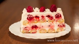 Torta sa piskotama i malinama  Vocna torta  Fruit cake Gâteau aux fruits [upl. by Akener]