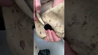 Knapping an Arrowhead from Raw Obsidian [upl. by Aniral]