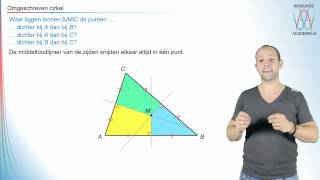 Omgeschreven cirkel  WiskundeAcademie [upl. by Ecadnak]