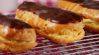 Chocolate Eclairs Recipe Demonstration  Joyofbakingcom [upl. by Olette116]