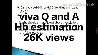 Viva questions and answers of Hb estimation [upl. by Jolee]