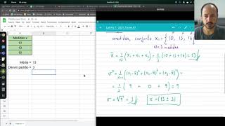 Calculando média e desvio padrão usando planilhas google Excel [upl. by Langley]