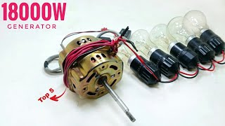 How to make free electricity generator 220v 22000w Light Bulb AC Current First Electric Generator [upl. by Lynea]