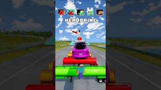 NOOB vs PRO vs HACKER vs HEROBRINE Car Jump Challenge 7 🤗 🚗 shorts beamngdrive [upl. by Notnirb]