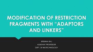 MODIFICATION OF RESTRICTION FRAGMENTS WITH ADAPTORS LINKERS AND HOMOPOLYMER TAILING MALAYALAM [upl. by Ranip]