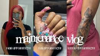 maintenance vlog ✰ hair appointment tattoo nails  more [upl. by Kindig]