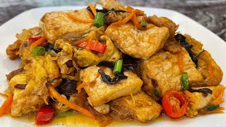 Easy Stir Fry Tofu  Delicious Fried Tofu Recipe [upl. by Avis]