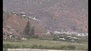 Paro Approach Landing [upl. by Anihtyc]