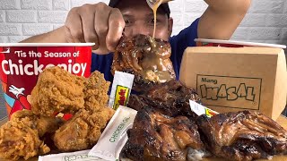 CHICKEN JOY VS CHICKEN INASAL  JOLLIBEE VS MANG INASAL Mukbang ASMR [upl. by Nellie]