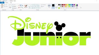 How to draw a yellow green Disney Junior logo using MS Paint  How to draw on your computer [upl. by Kare]