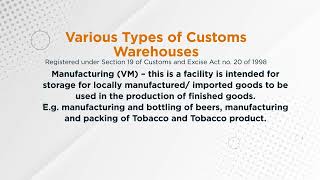 Customs amp Excise Surety Bond Customs and Excise StorageManufacture Warehouse [upl. by Eelarbed119]