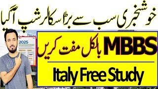 MBBS Scholarship In Italy  Study In Italy For Pakistani Students  Study In Italy 2025 intake [upl. by Bagger828]