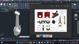 MEMBUAT CONNECTING ROD STANG SEHER  AUTOCAD 2023 [upl. by Coraline550]