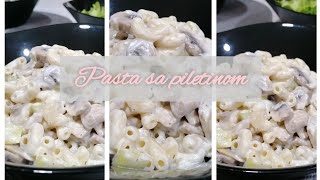 Pasta sa piletinom pečurkama i tikvicama  savršeno kremasta [upl. by Ylatfen]