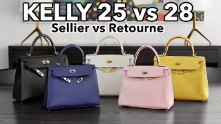 HERMES KELLY 25 VS 28  Sellier vs Retourne  In Depth Comparison amp Review  Mel in Melbourne [upl. by Cheung]