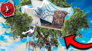 24 HOUR  TREEHOUSE Blanket Fort CHALLENGE [upl. by Jaworski]