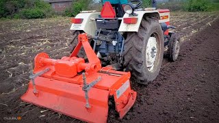 Swaraj 724 xm orchard performance with rotavator  Swaraj tractor Washing in river [upl. by Worra348]