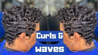 3D Waves Curl Waves How to curl short hair [upl. by Ivey]