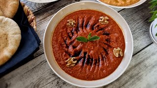 Muhammara a Red Pepper and Walnut Dip  المحمرة الشامية [upl. by Hsot]