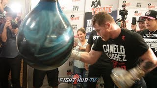 DAMN CANELO IS LOOKING TERRIFYING ON THE WATER BAG IN PREPARATION FOR TITLE FIGHT VS KOVALEV [upl. by Fleck343]