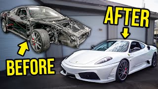 FULL BUILD  Rebuilding And Heavily Modifying A WRECKED 300000 Ferrari 430 Scuderia [upl. by Swope978]