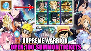 Supreme Warrior Gameplay  Open 100 Summon Tickets get SSR amp SSR [upl. by King]