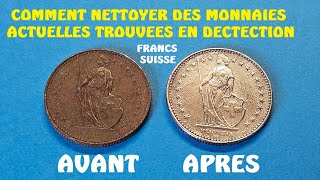 NETTOYAGE FRANCS SUISSE amp PIECES RECENTES TROUVEES EN DETECTION [upl. by Attevroc19]