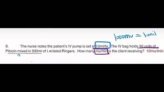 OB math  Pitocin calculation  doseage calculations 2 [upl. by Ttergram]