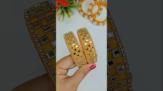 DIY Kundan stone kada  kundan stone haldi bangles shorts priyazkorner [upl. by Sullivan]