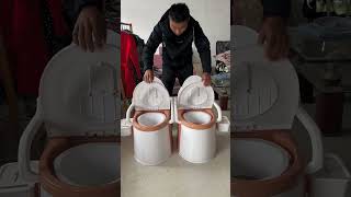 Indoor portable toilet for the elderly Solid wood toilet stool [upl. by Virgilia]