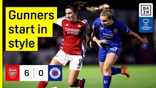 HIGHLIGHTS  Arsenal vs Rangers UEFA Womens Champions League Qualifying 202425 [upl. by Erait]