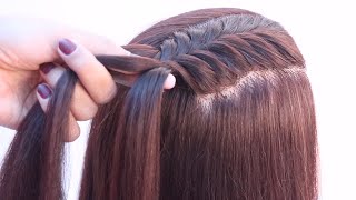 4 pretty open hairstyle for party  fishtail braid  two bun hairstyle  front dutch braid hairstyle [upl. by Ecreip]