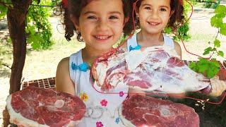 Zahra Cooking The Best Lamb Steak Recipe \ Doğada Biftek Tarifi \ Azmətbəx [upl. by Cote]