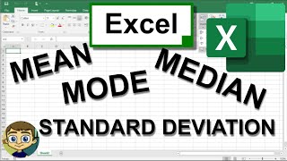 Calculate Mean Median Mode and Standard Deviation in Excel [upl. by Neelyhtak645]