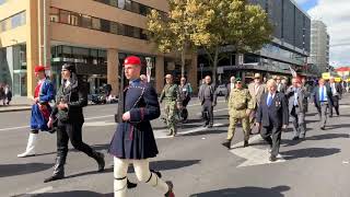 Greek presidential Guard Anzac Day March 2019 Adelaide Adelaide South Australia [upl. by Farika]