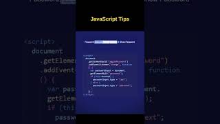 Javascript Password I How to show password in javascript html webdesign coding js javascript [upl. by Gredel]